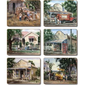 Cinnamon Times Now Past Cork Backed Coasters | Set of 6pcs - Picture 1 of 1