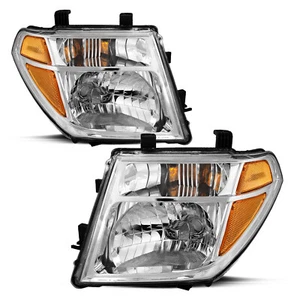 For 2005-2008 Nissan Frontier 05-07 Pathfinder Chrome Headlights Headlamps Pair - Picture 1 of 6