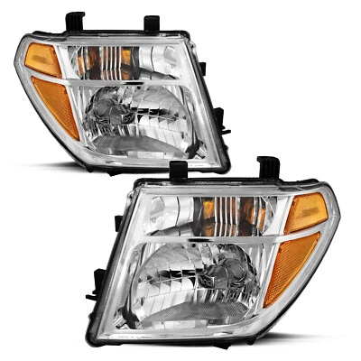 For 2005-2008 Nissan Frontier 05-07 Pathfinder Chrome Headlights Headlamps Pair - Image 1 of 4