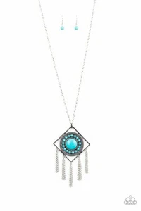 Paparazzi -Sandstone Solstice Necklace -Sagebrush Serenade Bracelet "Blue Set" - Imagen 1 de 5
