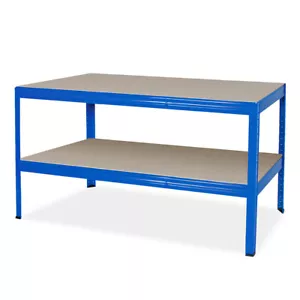 Packtisch / Werkbank, BxTxH 1500 x 600 x 900 mm, Tragkraft 350 kg/Boden, blau - Bild 1 von 1