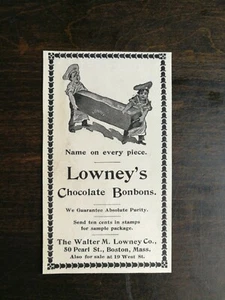 Vintage 1893 Lowney's Chocolate Bonbons Original Ad - Picture 1 of 1