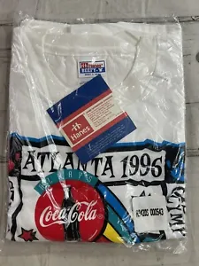 Vintage 1996 Atlanta Olympics Factory SEALED Coca-Cola Hanes Beefy T Shirt RARE - Picture 1 of 3
