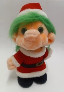 Vintage Trolio Trolls Peluche Bambola Natale Elfo Imbottito Giocattolo Troll - Foto 1 di 7