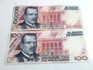 1988/1992 Mexico 100.000/100 Nuevos pesos Bank Note Plutarco Eloas Calles - Picture 1 of 4