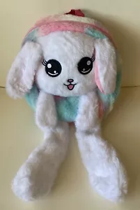 Bunny Rainbow Plush Kids Backpack Bag Stuffed Animal Pop Up Ears - Picture 1 of 3
