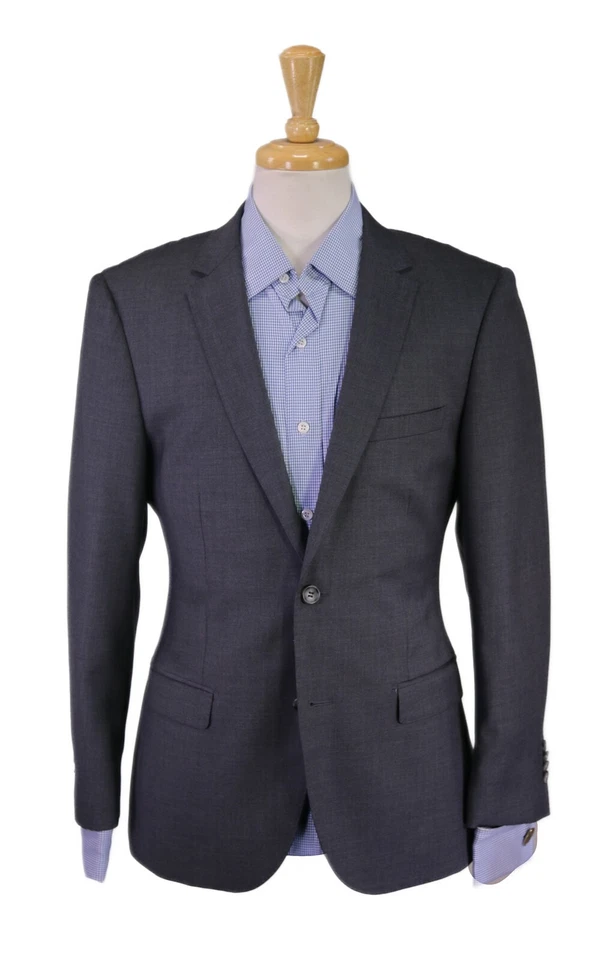 Blazer de lana Giovanni Bresciani para hombre calce ajustado gris 2-Btn Super 150 38S Foto 1 de 4