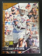Asher Nolting 2022 Topps Premier Lacrosse League PLL Gold Parallel RC Card #/50