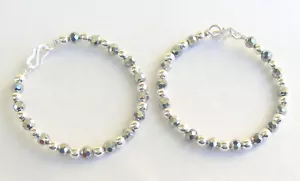 CUTE PURE SILVER NON ALLERGIC BABY BANGLE PAIR SIZE 1.7'' FREE SHIP B28 - Picture 1 of 5