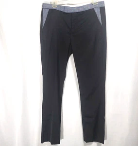 7For All Man Kind Womens 27 Ankle Pants Stretch Cotton Rayon Linen Black NEW USA - Picture 1 of 8