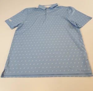 Good Good Fighting For Par Golf Polo Shirt Men's Large Blue AOP All over Print - Picture 1 of 10