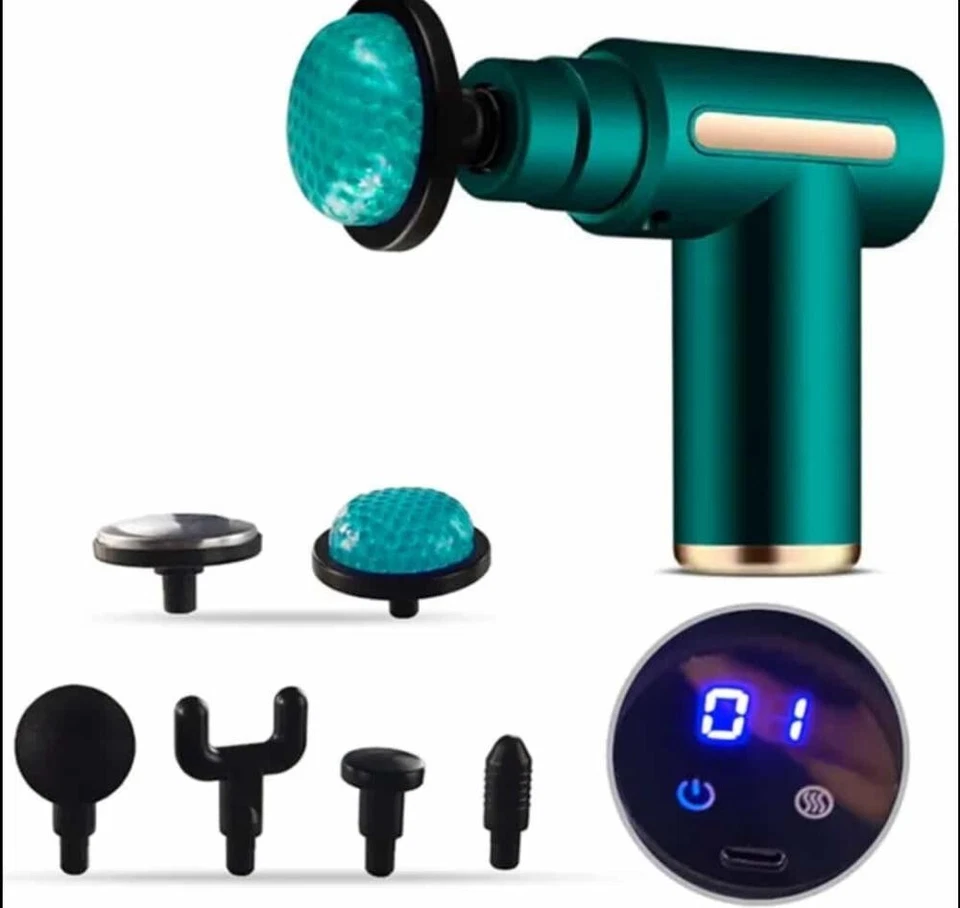 Masajeador de calefacción y refrigeración recargable pulsada de 6 cabezales Foto 1 de 3