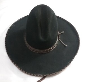 Ca 1970s Stetson Black Tom Mix-Style Cowboy Hat XXXX Beaver Size 7 3/8
