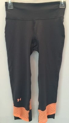 UNDER ARMOUR WOMENS HEAT GEAR RUNNING COMPRESSION CAPRI PANTS SZ XS 1243045 NWT  - Image 1 of 4