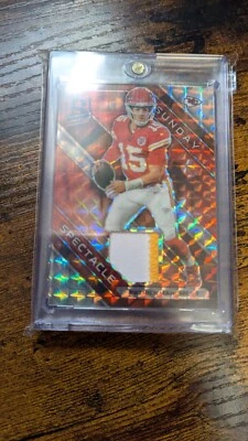 2023 Panini Spectra Patrick Mahomes II Patch Neon Orange Sunday Spectacle /10 - Image 1 of 2