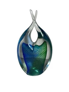 Strombergshyttan Studio Glass Art Abstract Glass Stromberg Blue/Green 30 of 50 - Picture 1 of 23