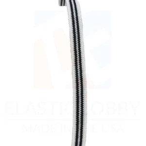 1/4" (6 mm) Blanco sin látex con rayas azul marino tejido elástico - Hecho en EE. UU. - Imagen 1 de 21