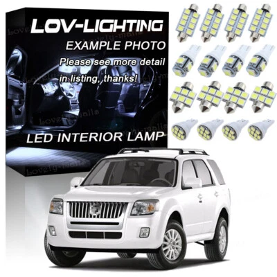 5x For Mercury Mariner Xenon White LED Interior Bulbs Kit+ License Plate Light - Image 1 of 4