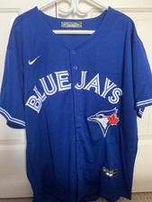 Toronto Blue Jays Dalton Varsho Mens Large Blue Nike MLB Baseball Replica Jersey