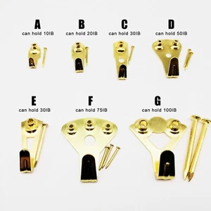 10pcs Steel Hard Wood Solid Wall Picture Photo Mirror Painting Clock Hook Hanger - Picture 1 of 8