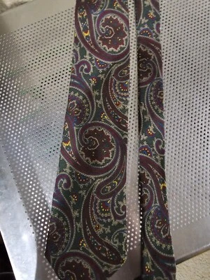 Corbata de cuello Lands' End estampado cachemir mezcla de lana seda para hombre vintage Foto 1 de 4