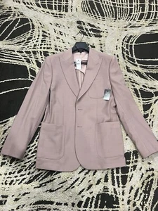 Express Extra Slim Dusty Pink Wool Blend Flannel Suit Jacket 40R New $298 - Picture 1 of 10