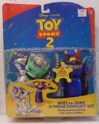 Toy Story 2 Movie X-Treme Extreme Conflict Buzz Lightyear Zurg Figure Mattel MOC Cover