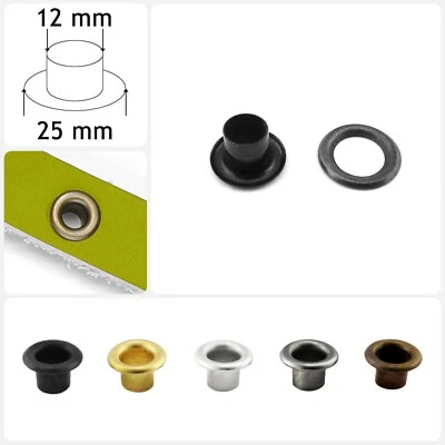 12 mm Brass Eyelets with washers Leather Craft Grommet Banner Rust Proof ANG - image 1 of 3