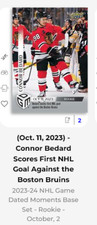Upper Deck 2023-24 NHL Game Dated Moments - CONNOR BEDARD - Goal #2 DIGITAL CARD