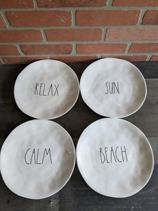 Rae Dunn Melamine Plates Set 4 Summertime Picnic 10" New Outdoor Dining - Picture 1 of 7