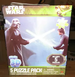 Cardinal Puzzles Star Wars Super 3D 5 Puzzle Pack-NIB - Picture 1 of 2
