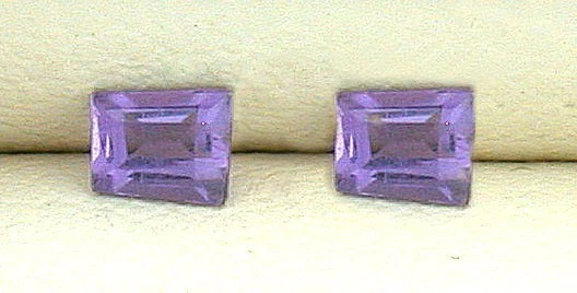 Dos piedras preciosas de amatista de Brasil baguette rectangular corte personalizado de 3 mm x 2,5 mm EBS4327A8 Foto 1 de 1