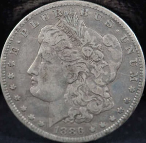 1886 O Morgan Silver Dollar Very Fine (VF) - SKU 77US - Picture 1 of 2