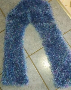 Mützenschal, Kapuzenschal, Strick , blau lila gemuschelt - Bild 1 von 3