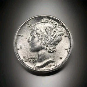 1943-D Merkur Groschen - FSB - Auswahl Edelstein Brillant unc+++ glänzend   - Bild 1 von 2