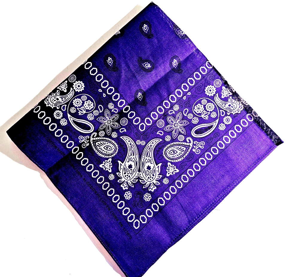 Bandana 100% Algodón Estampado Paisley 8 COLORES Colección Kaiser Grande 22"x22" Foto 1 de 1