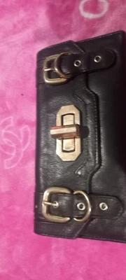 Cartera de cuero real River Island negra para dama Foto 1 de 4