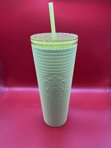Starbucks Café Té Amarillo Retirado Color Tachonado Vaso Grande Venti 24oz - Imagen 1 de 6