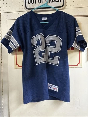 Camiseta Emmitt Smith #22 Dallas Cowboys Juvenil Grande Azul Marino Foto 1 de 4