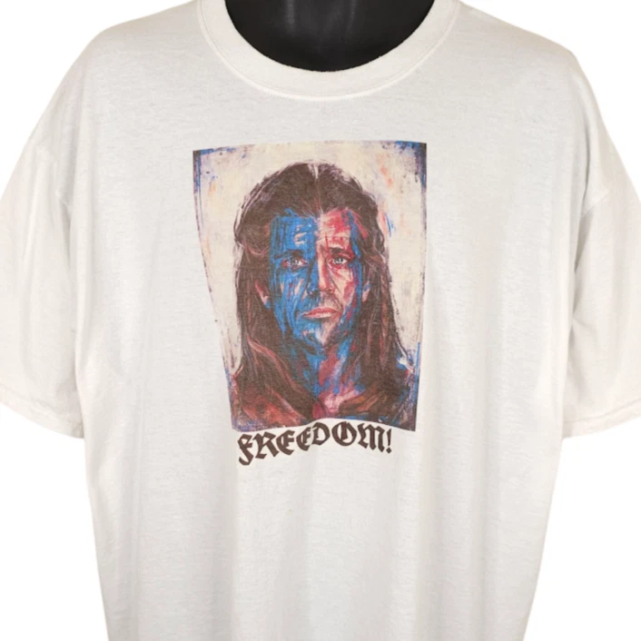 Vintage Braveheart T Shirt Mens Size 2XLT Tall White Y2K Freedom Mel Gibson - Image 1 of 4