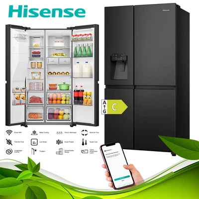 Gorenje RS818N4TFC Side by Side Kuehlschrank NoFrost Wasser Eis WiFi Schwarz - Bild 1 von 4