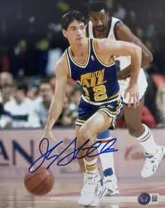 JOHN STOCKTON SIGNED AUTOGRAPHED 8x10 PHOTO UTAH JAZZ BAS WITNESS COA - Picture 1 of 1