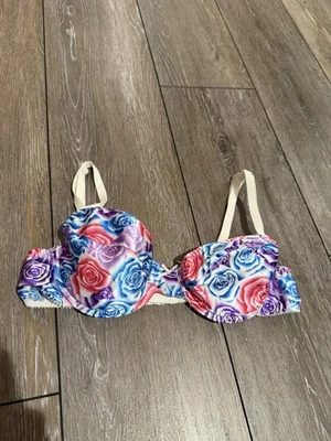 Sujetador Floral Multicolor Vintage Talla 36B Correas Ajustables Foto 1 de 4