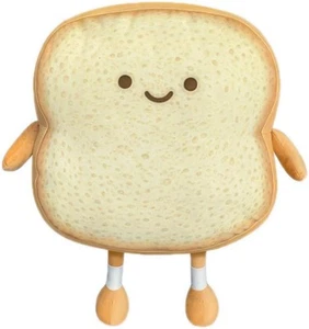 Toast Bread Pillow Funny Food Plush Toy Pillows Small Cute Small, Happy - Picture 1 of 7