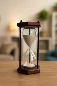 Vintage Wooden Hourglass Sand Timer – 60-Minute Decorative Glass Sand Clock - Picture 1 of 6