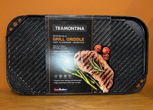 Tramontina Reversible Double Burner Grill Griddle, PFOA Free Nonstick, 20x10 - Picture 1 of 2