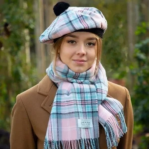 Diana, Princess Wales Memorial Rose Tartan gebürstete Wolle Tam Lochcarron Schottland - Bild 1 von 3