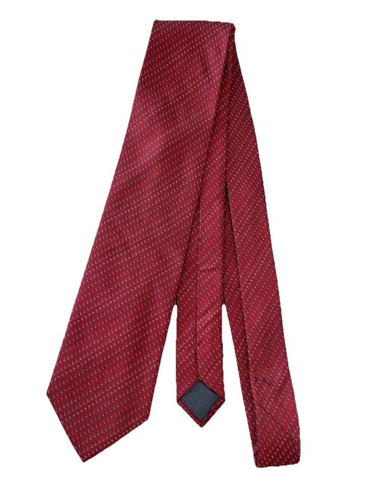 Corbata para hombre LANVIN PARIS roja geométrica de seda. Hecho en Francia. Ec Foto 1 de 4