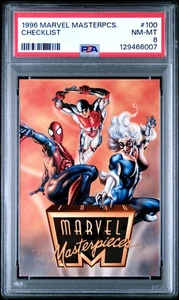PSA 8 1996 Marvel Masterpieces #100 Checklist NM-MT - Picture 1 of 2