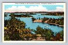 Thousand Islands NY- New York, Aerial Of Canadian Channel, Vintage Postcard